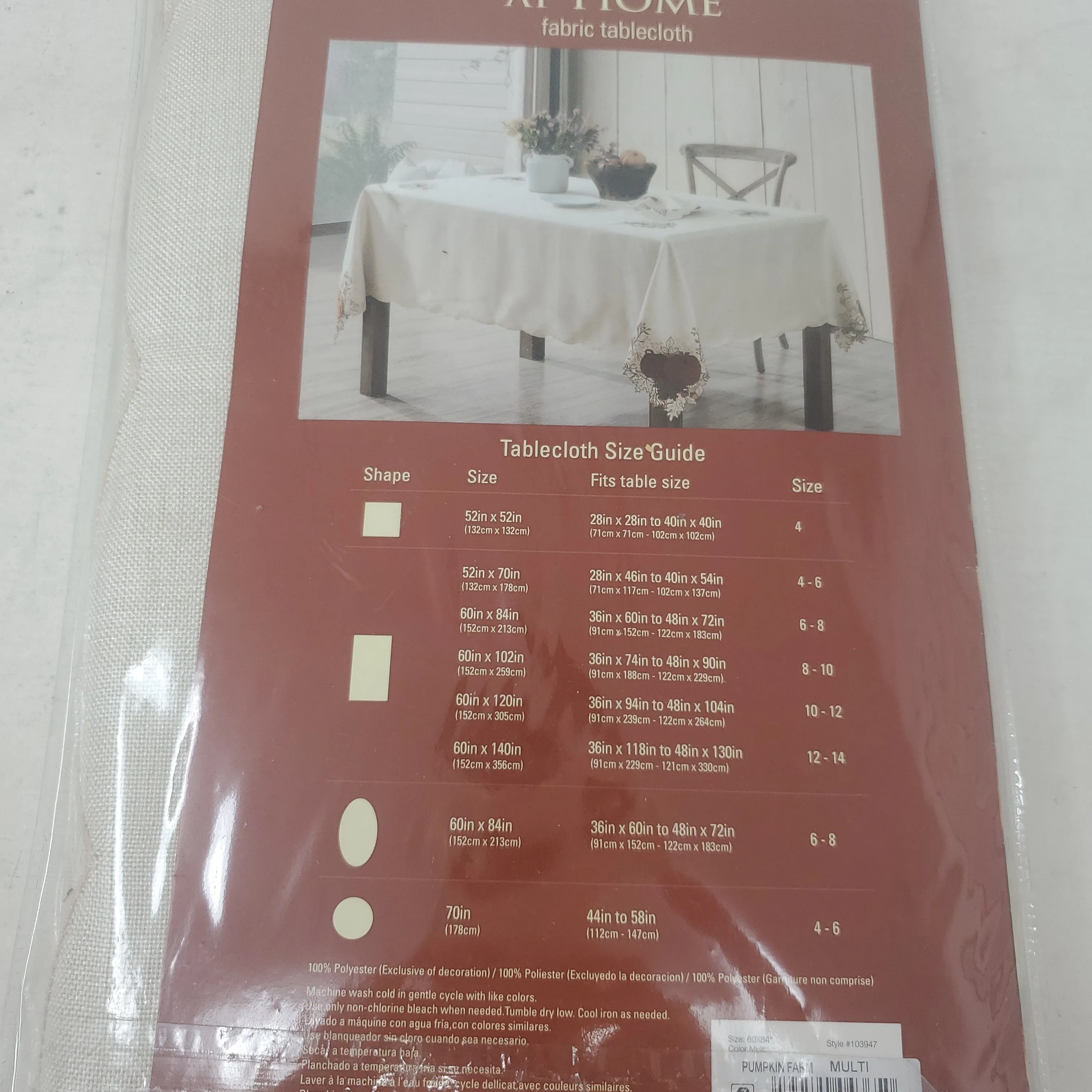 Harvest At Home 60 X 84  Oblong Pumpkin Farm Tablecloth AP30