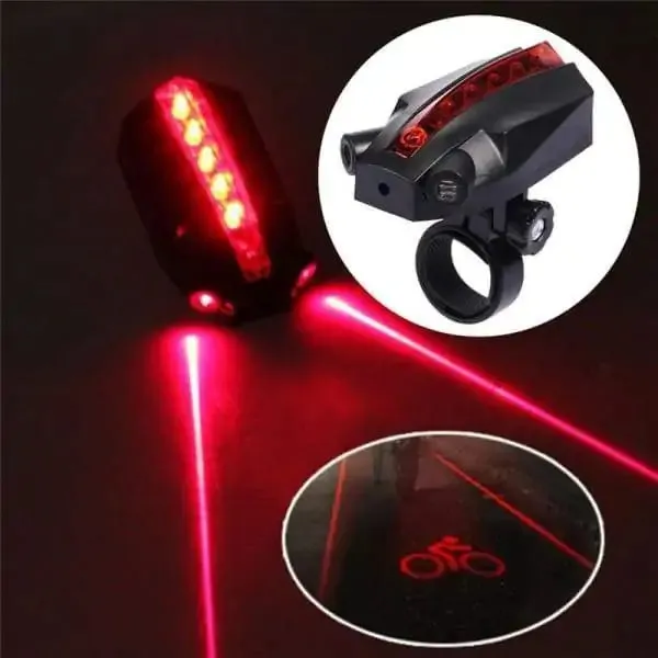 High Visibility LED Laser Bike Light