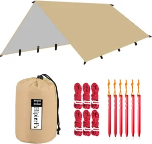 Hipier Camping Tent Tarp 3x4 m, Khaki, New, no original packaging