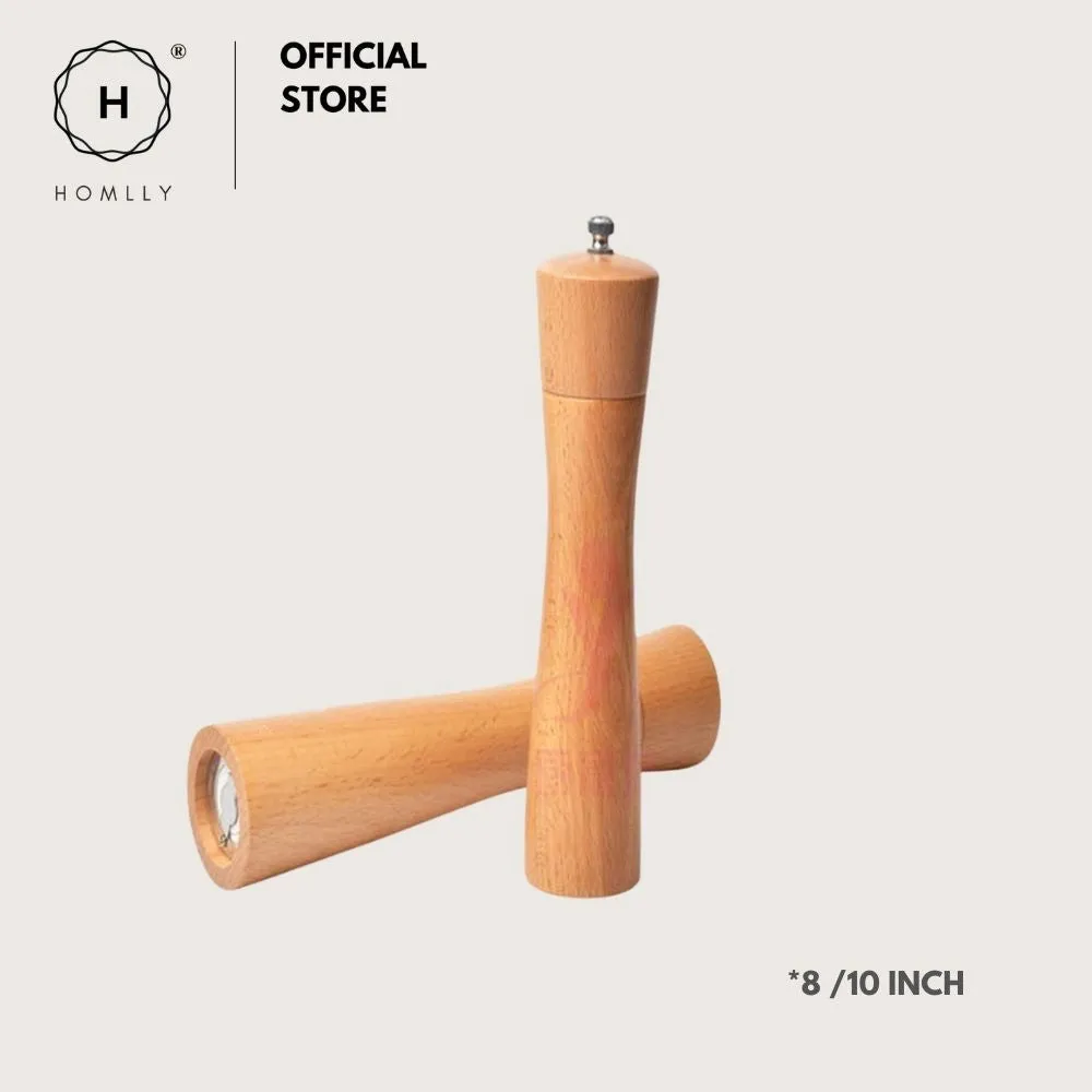 Homlly ika Salt Pepper Grinder Wood Shaker