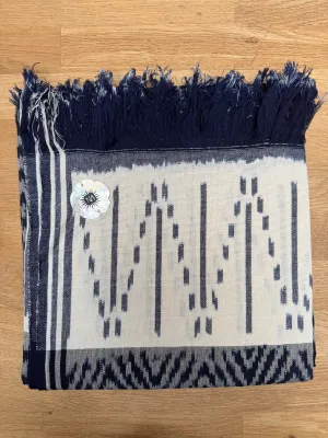IKAT BLANKET - INDIGO/WHITE