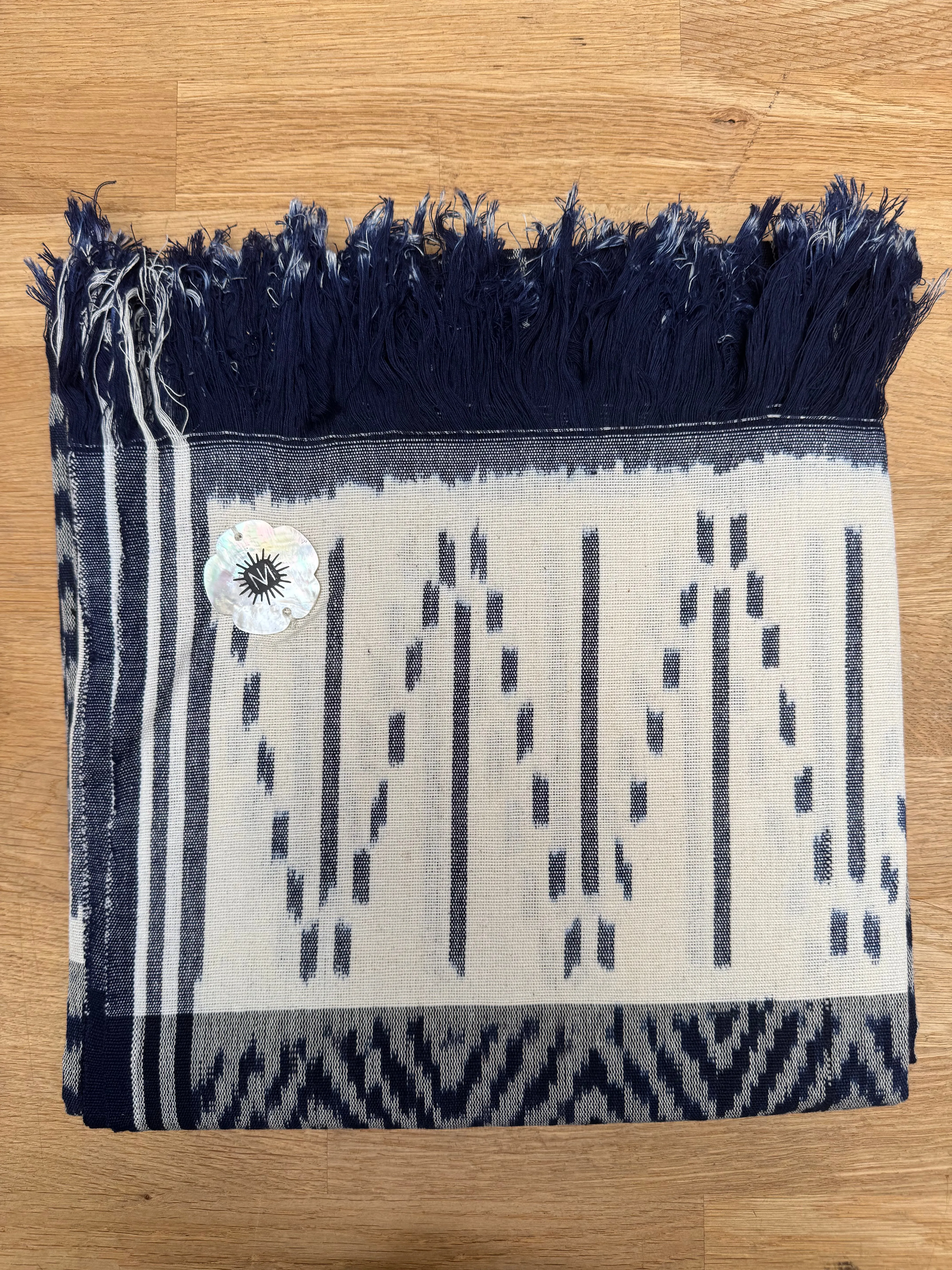 IKAT BLANKET - INDIGO/WHITE
