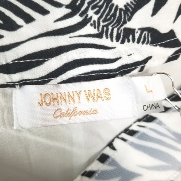 Johnny Was NWT Rayon Wrap Midi Skirt Floral Zebra Print Size Large Beach Cover