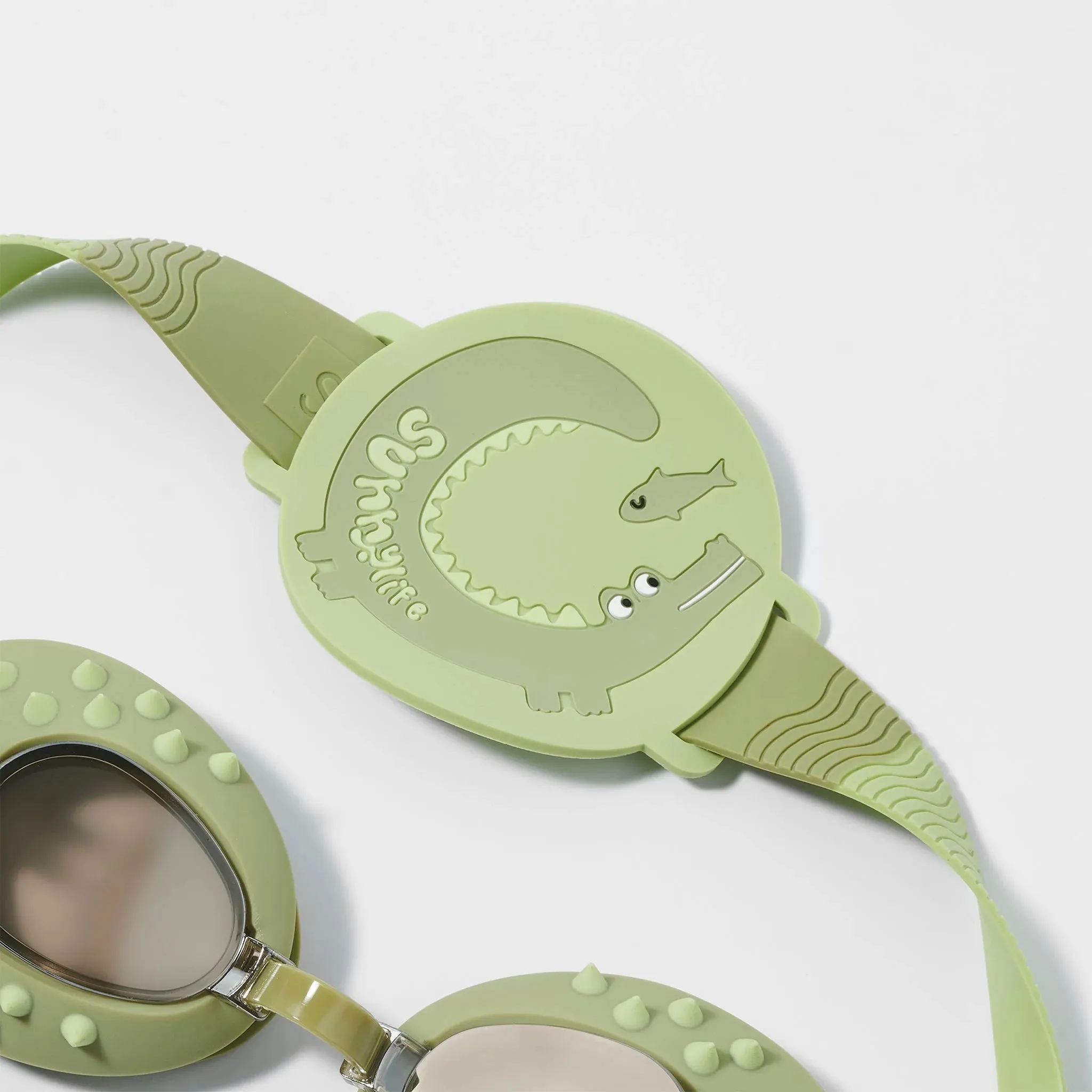 KIDS SWIM GOGGLES - COOKIE THE CROC KHAKI