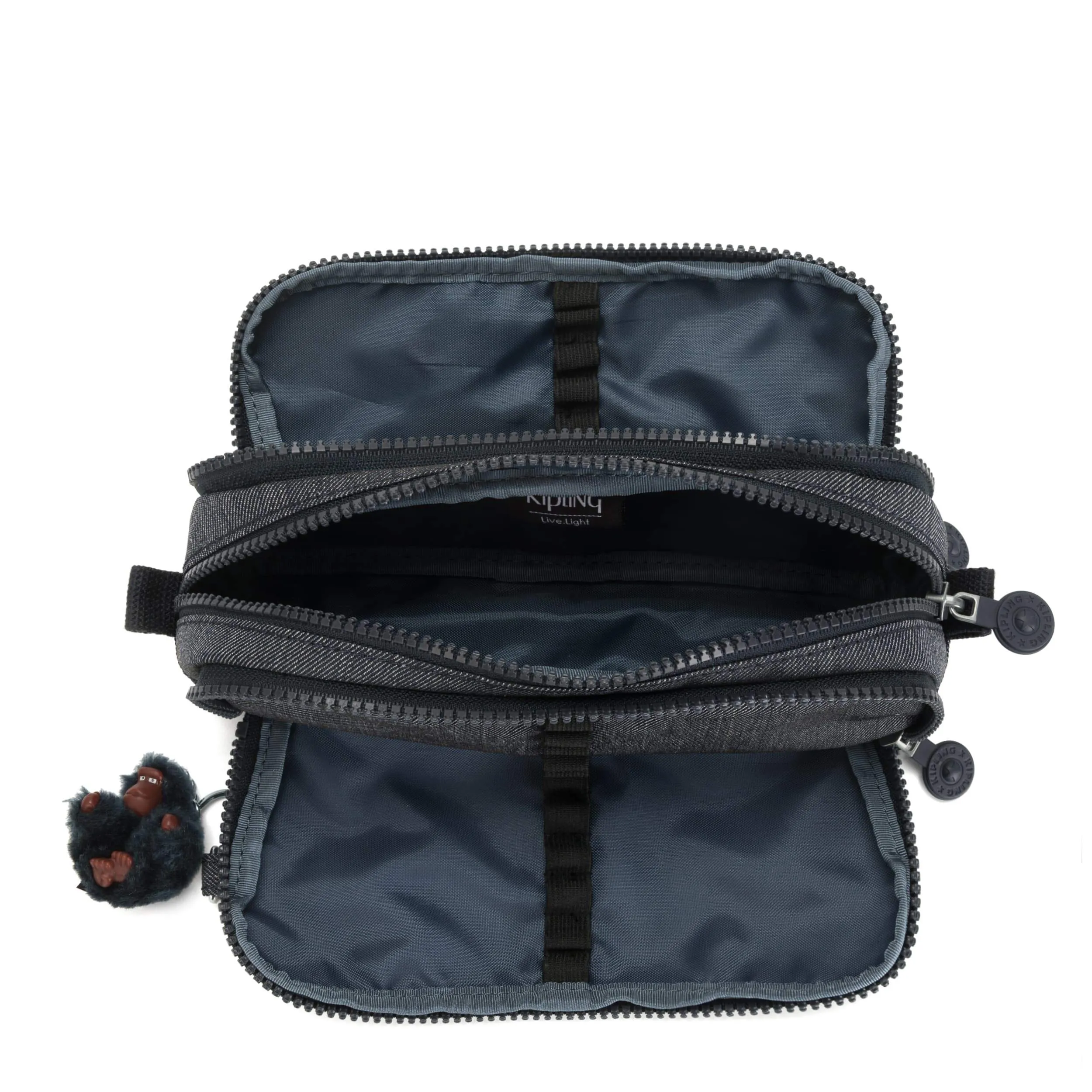 Kipling-Gitroy-Large zipped pencase with multiple compartments -Marine Navy-I6666-58C