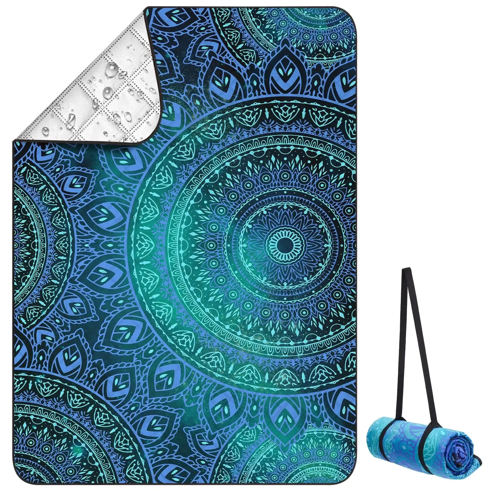 Large Picnic Outdoor Blankets 78" x 59" Beach Camping Blanket Waterproof Sandproof Picnic Camping Mat Camping Gear Essentials