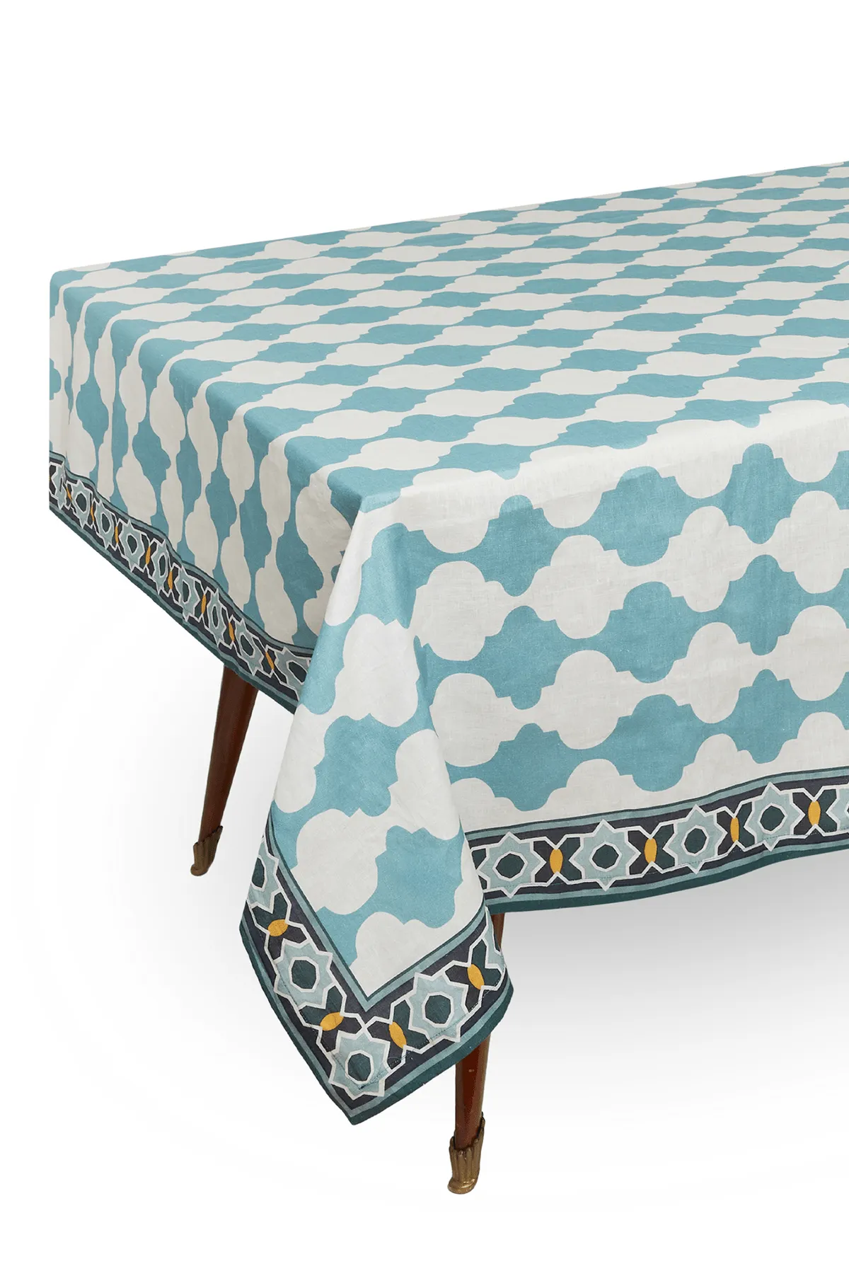 Large Tablecloth (70inx137in) in Plaza Sky Blue