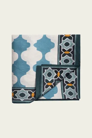 Large Tablecloth (70inx137in) in Plaza Sky Blue