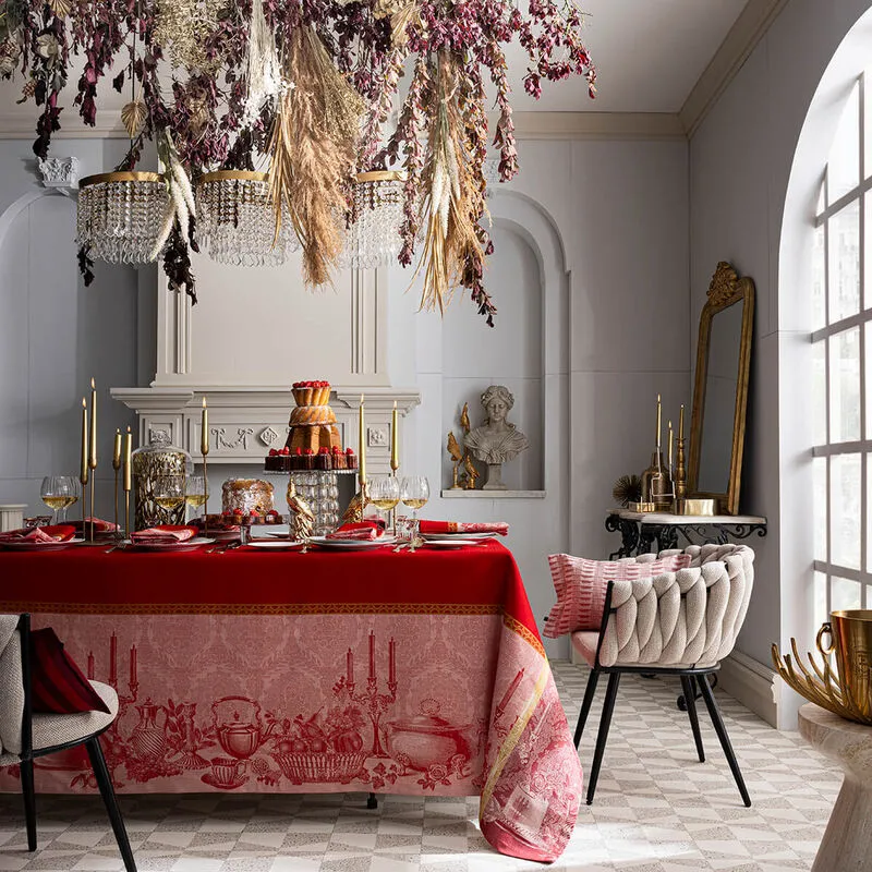 Le Jacquard Francais - Festin- Red- Tablecloth - 69" x 149"