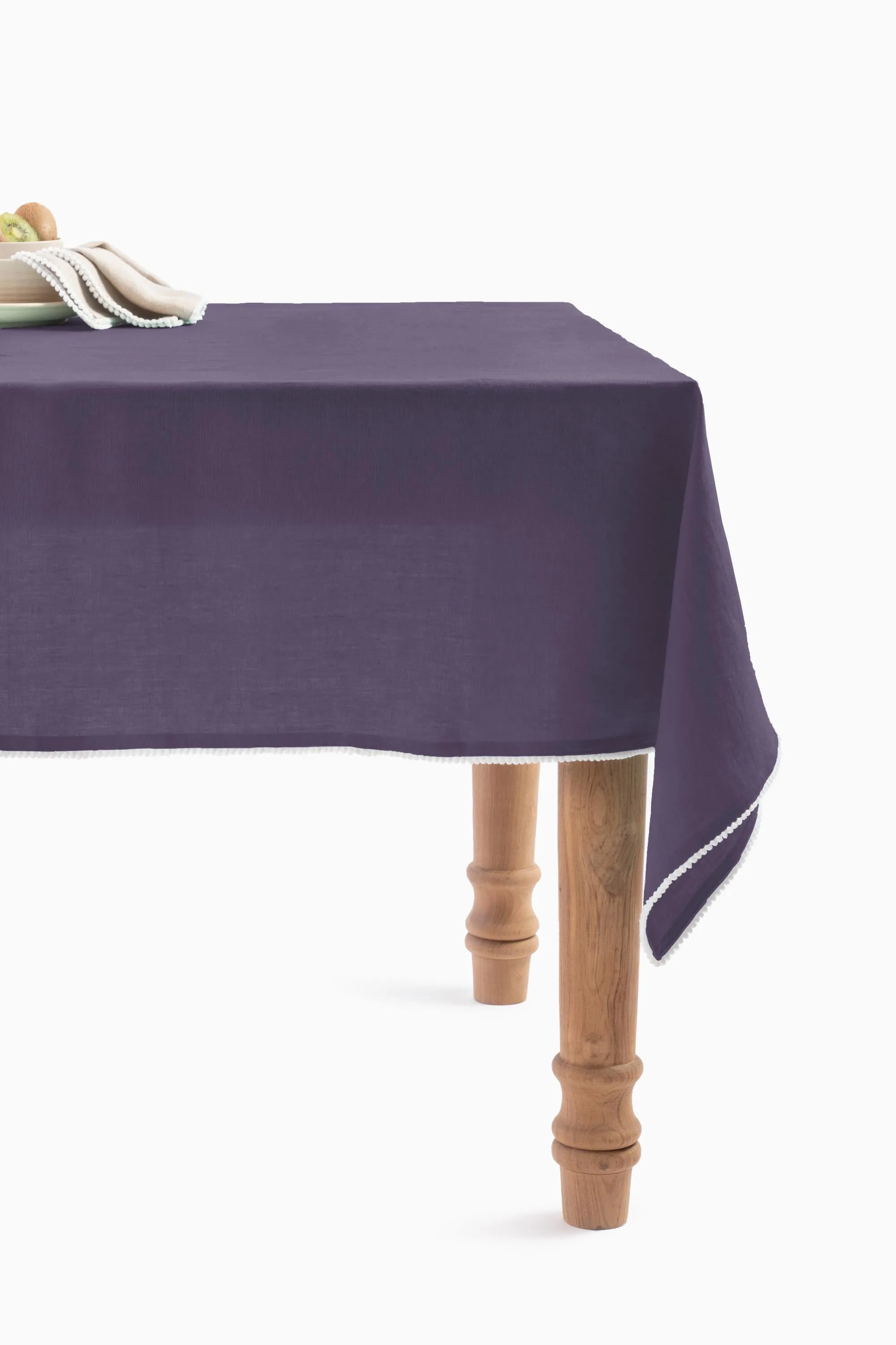 Linen Delight Lace Tablecloth-Angora White