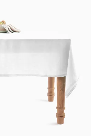 Linen Delight Lace Tablecloth-Angora White