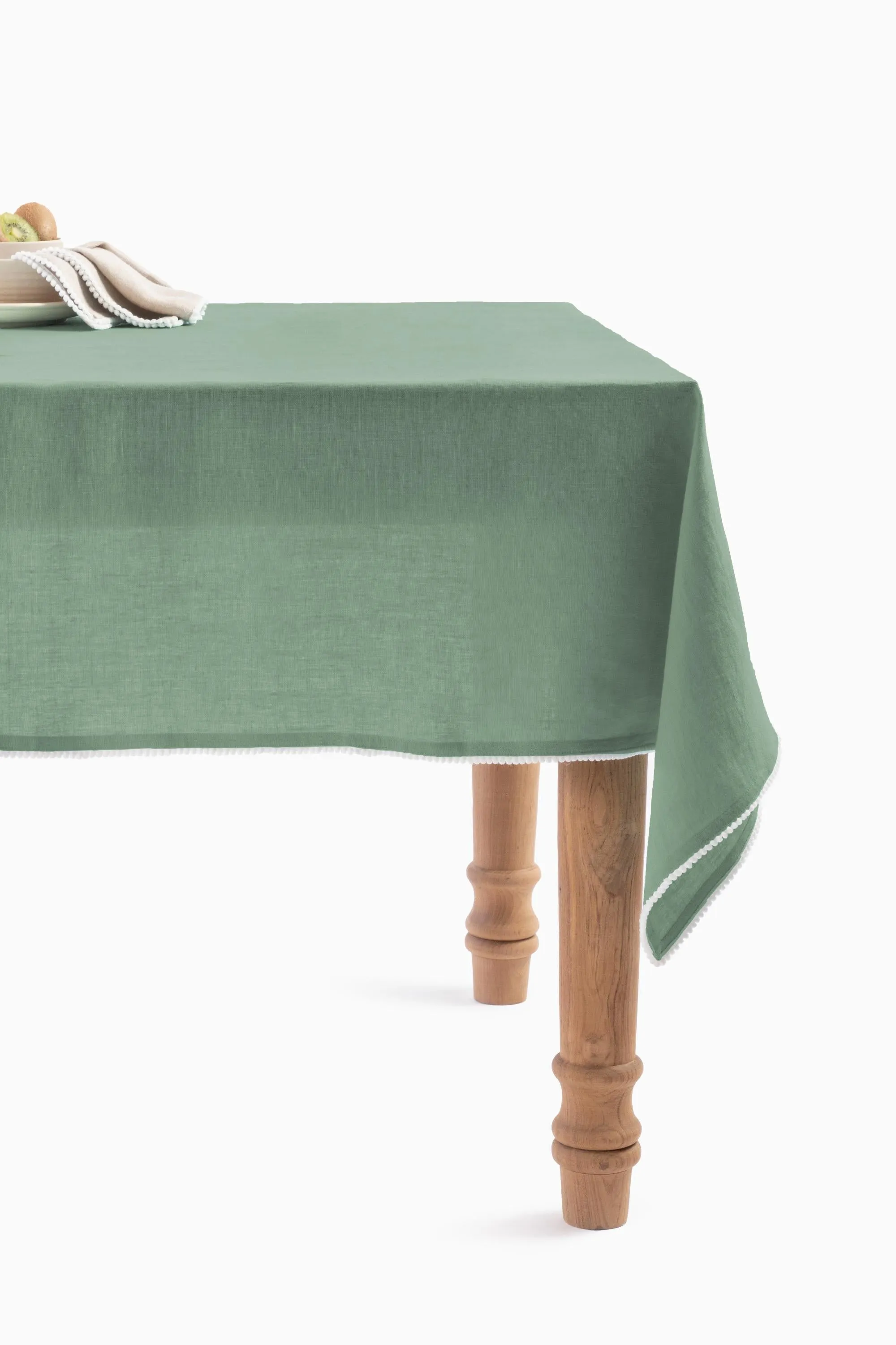 Linen Delight Lace Tablecloth-Angora White