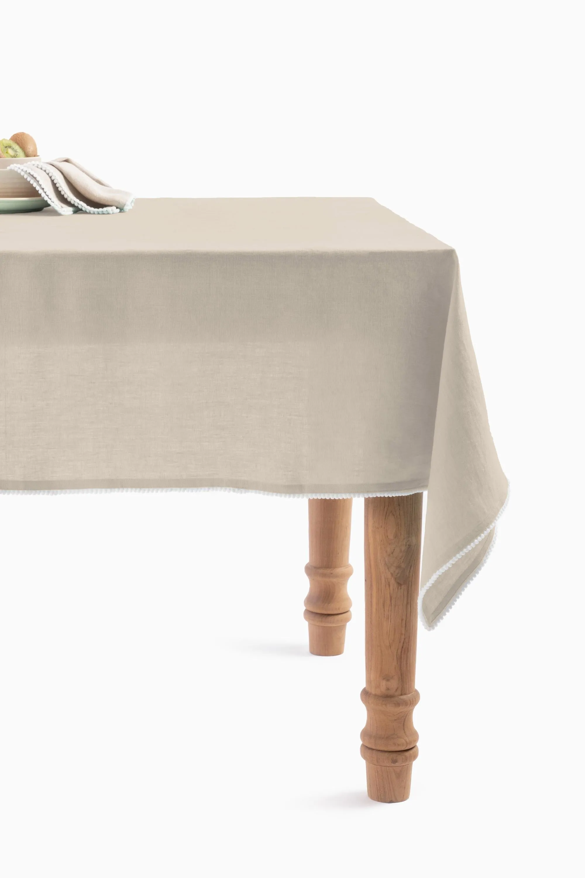 Linen Delight Lace Tablecloth-Angora White