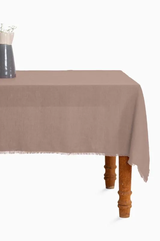 Linen Fringe Me Good Tablecloth-Blackberry Wine