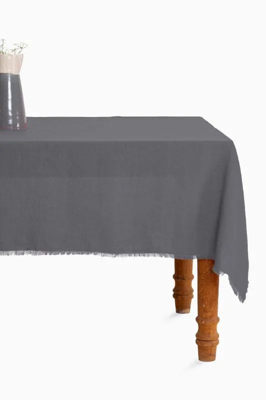 Linen Fringe Me Good Tablecloth-Blackberry Wine