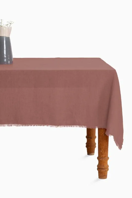 Linen Fringe Me Good Tablecloth-Blackberry Wine