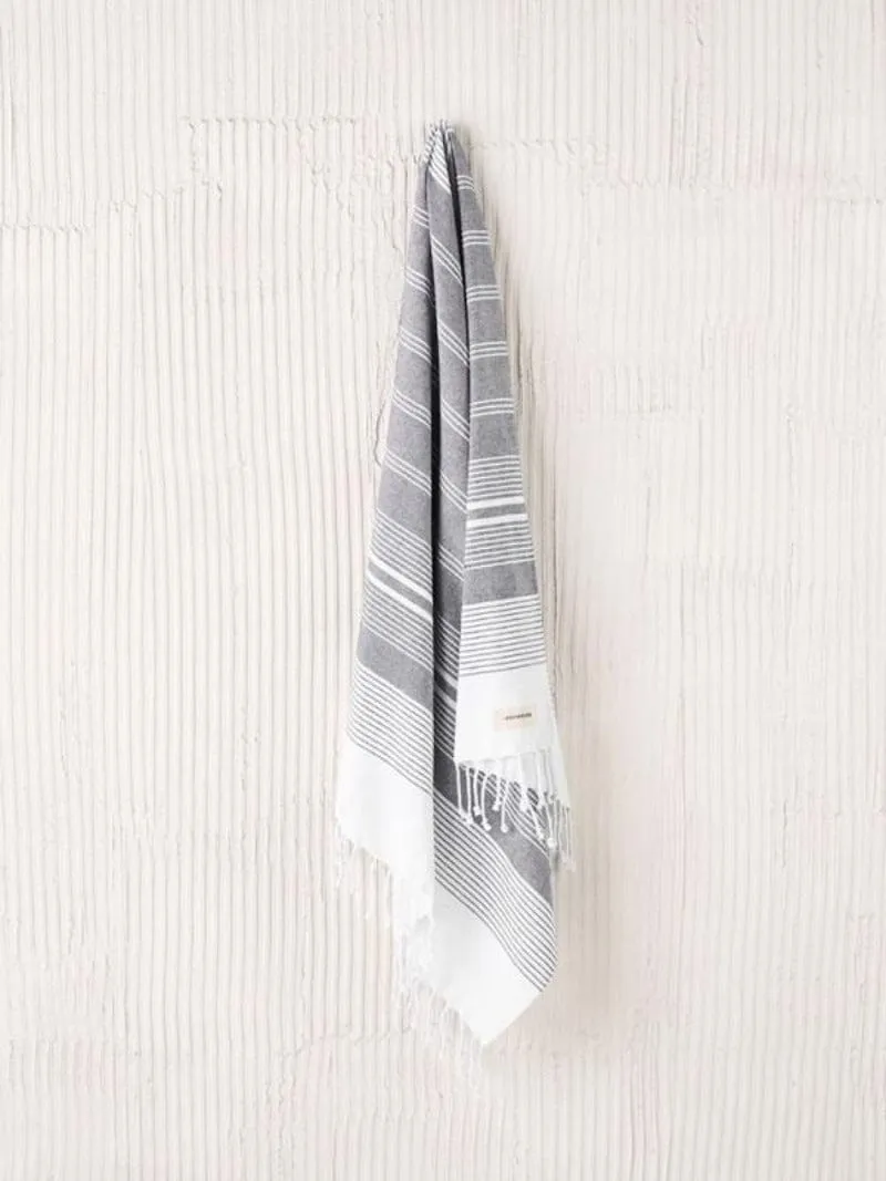 Linen House Hammam Towel 100x180 Burleigh Charcoal