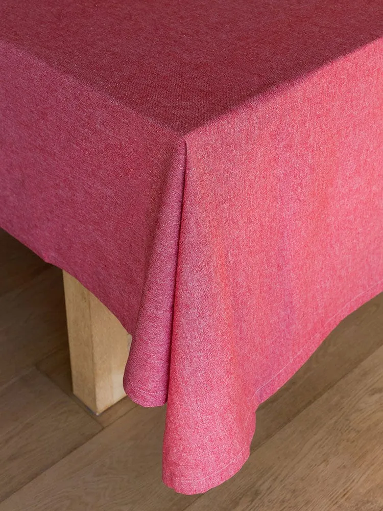 Linen House Revana Chambray Red Tablecloth