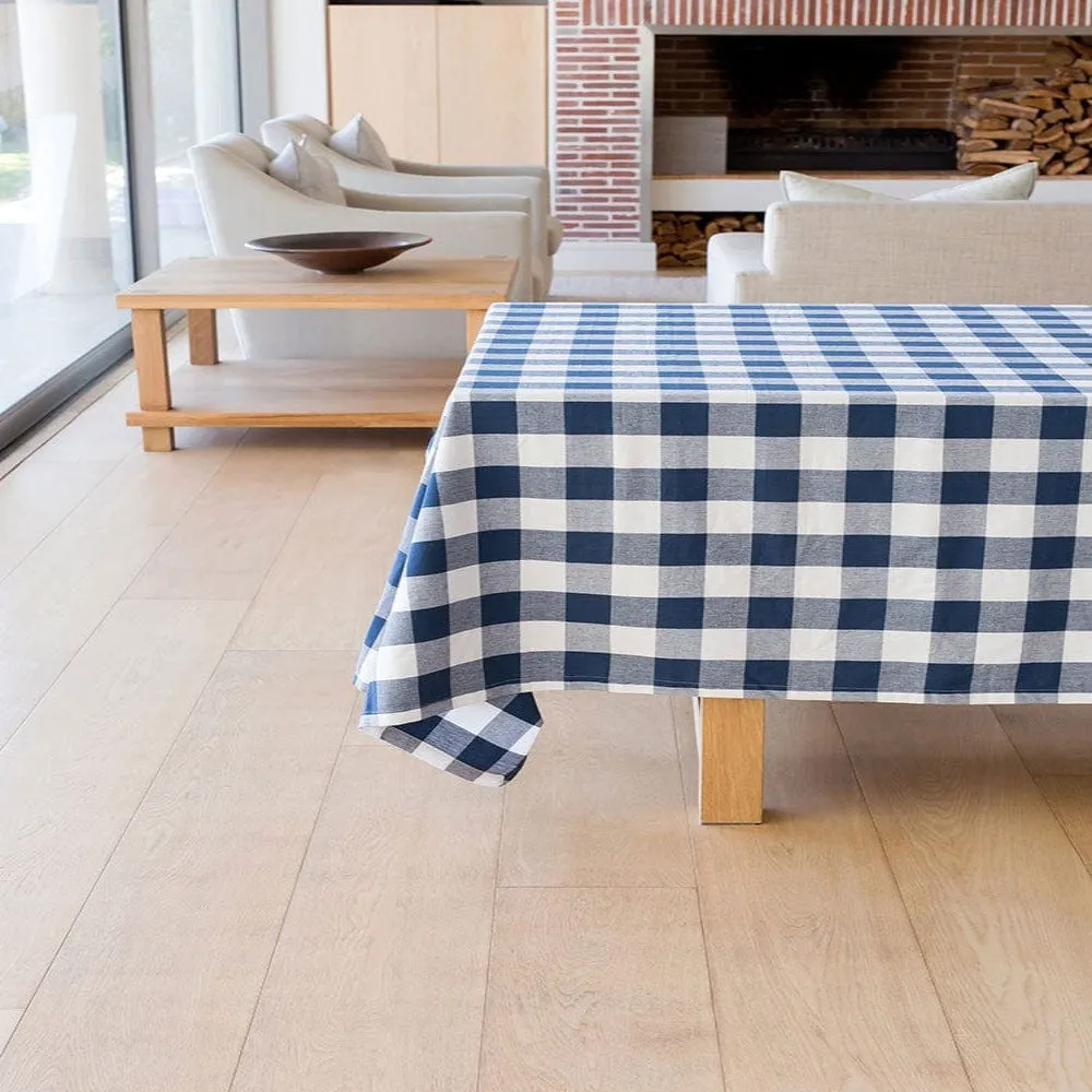 Linen House Revana Check Navy Tablecloth