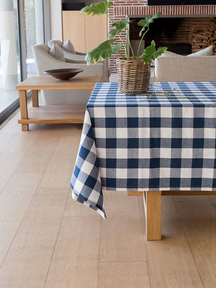 Linen House Revana Check Navy Tablecloth