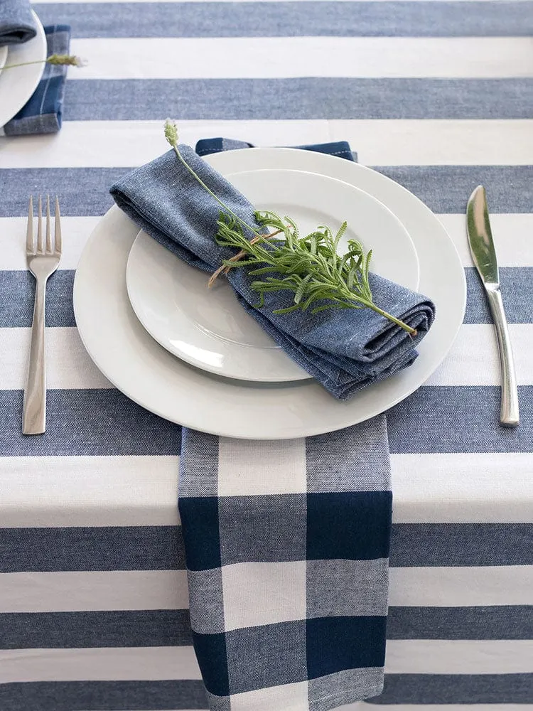 Linen House Revana Check Navy Tablecloth