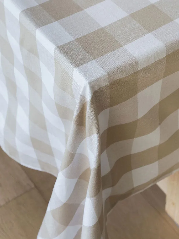 Linen House Revana Check Stone Tablecloth