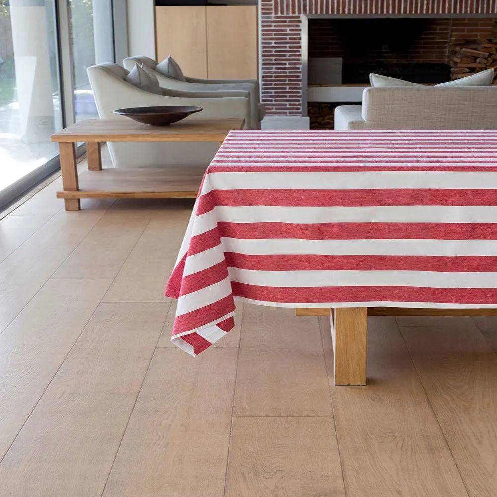 Linen House Revana Stripe Red Tablecloth