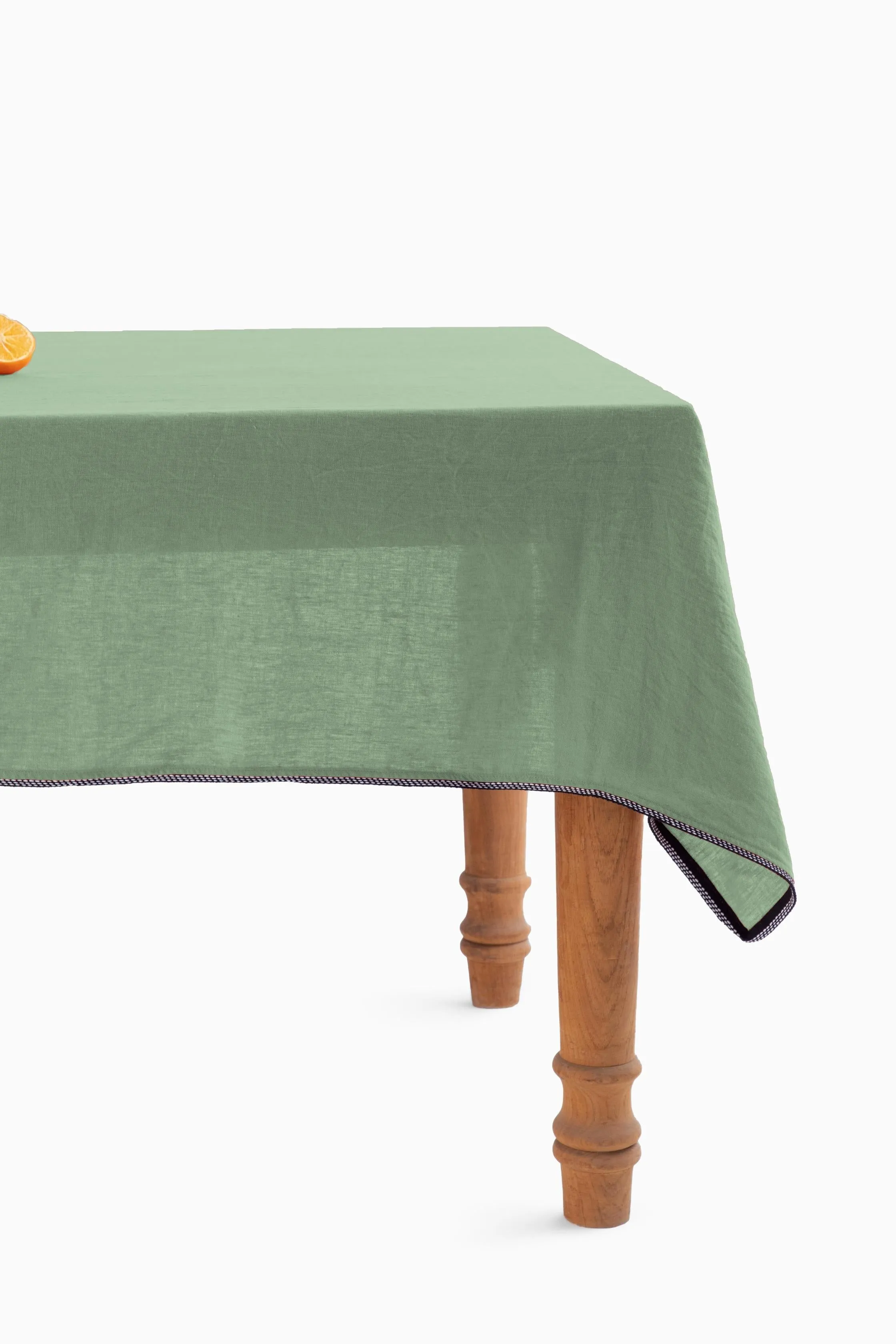 Linen Monochrome Lace Tablecloth-Angora White