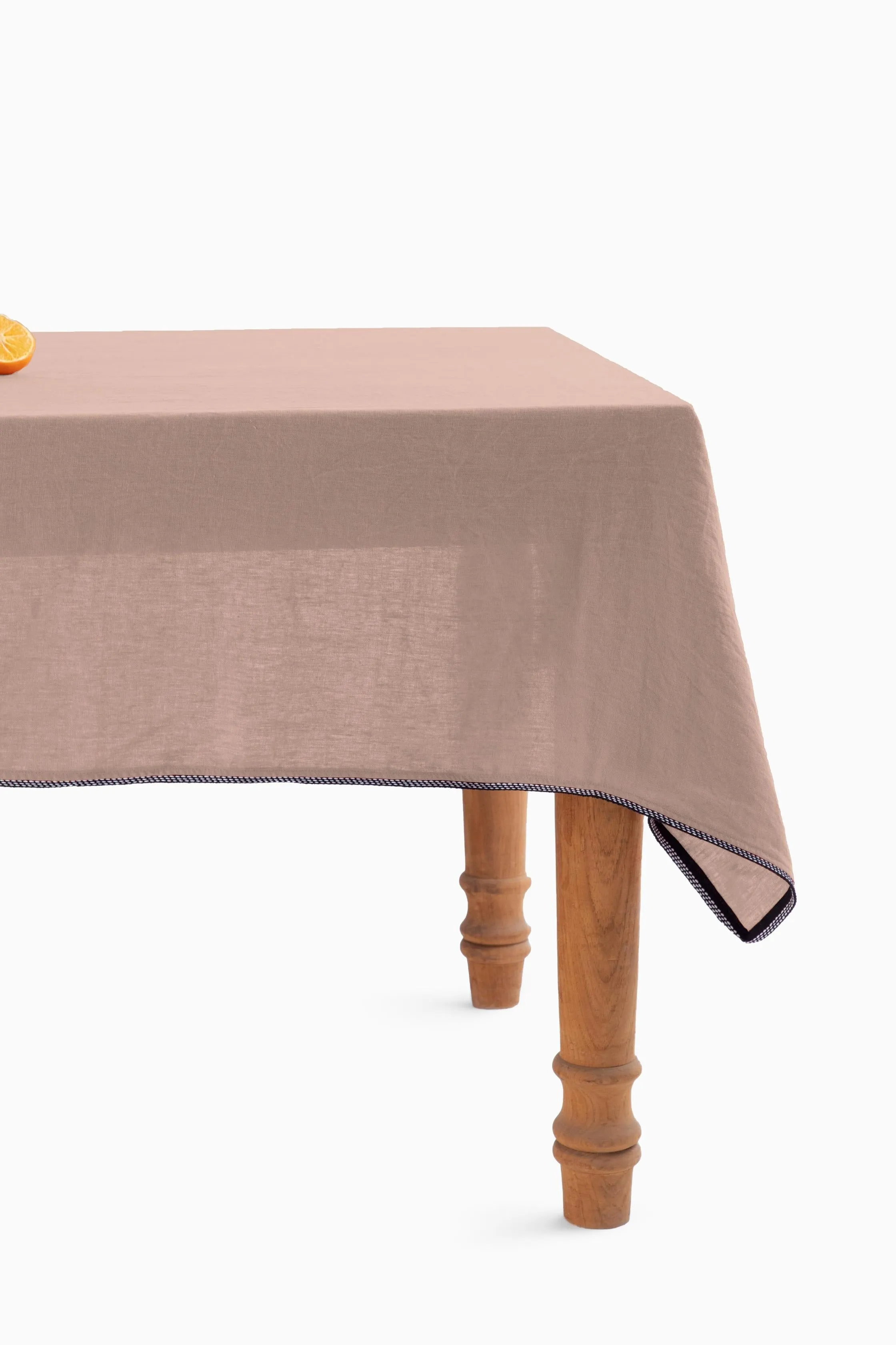 Linen Monochrome Lace Tablecloth-Angora White