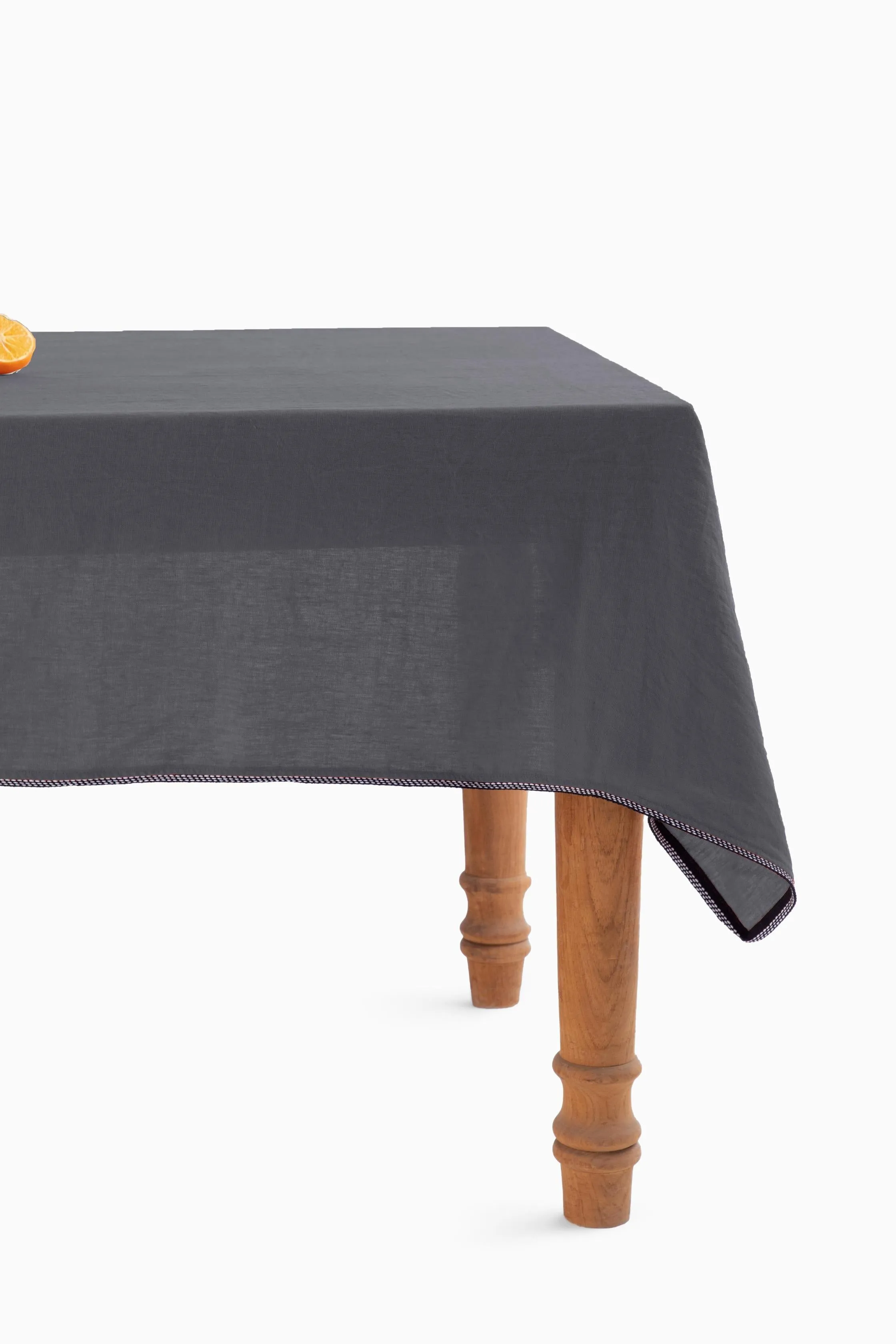 Linen Monochrome Lace Tablecloth-Angora White