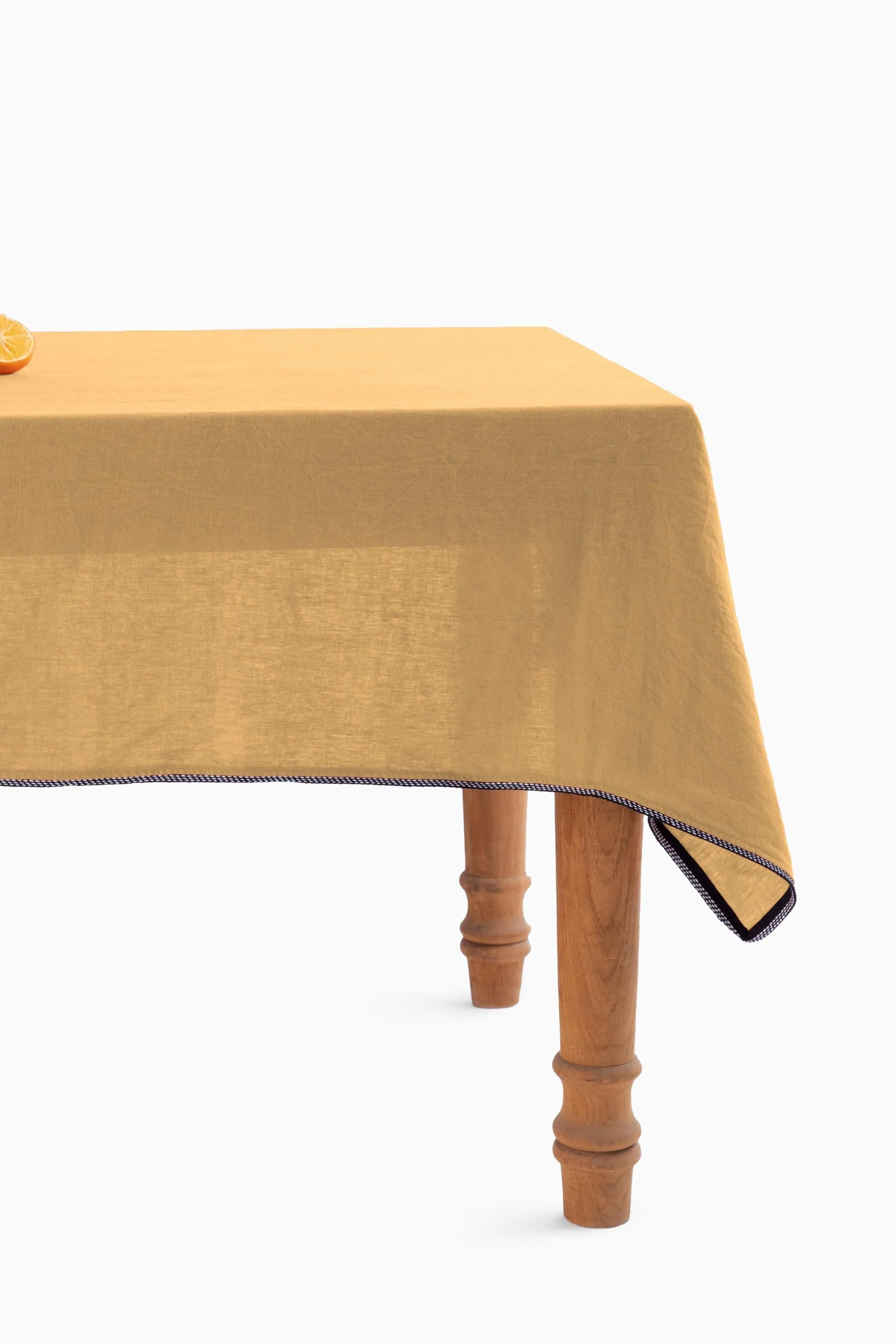 Linen Monochrome Lace Tablecloth-Angora White