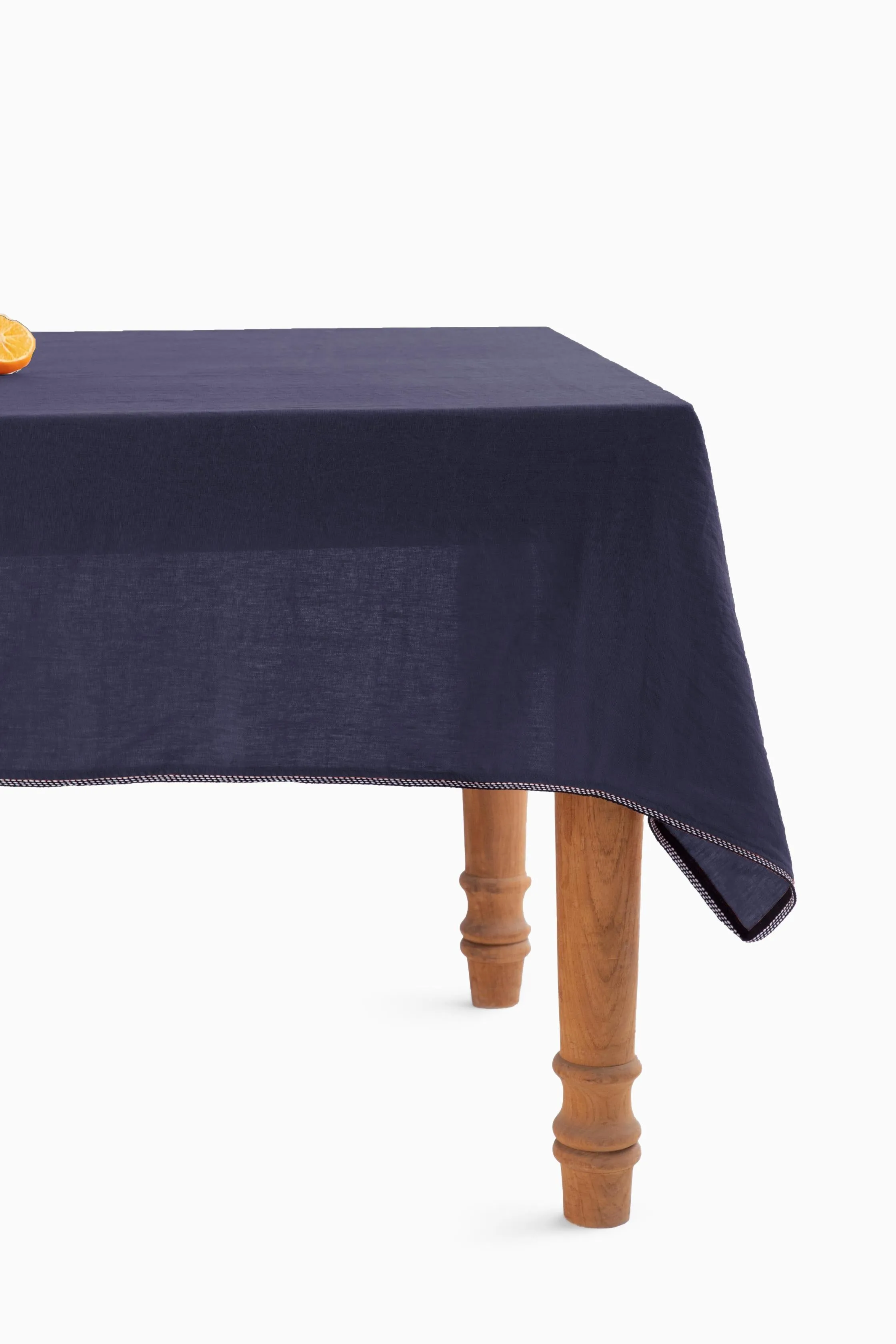 Linen Monochrome Lace Tablecloth-Bottle Green