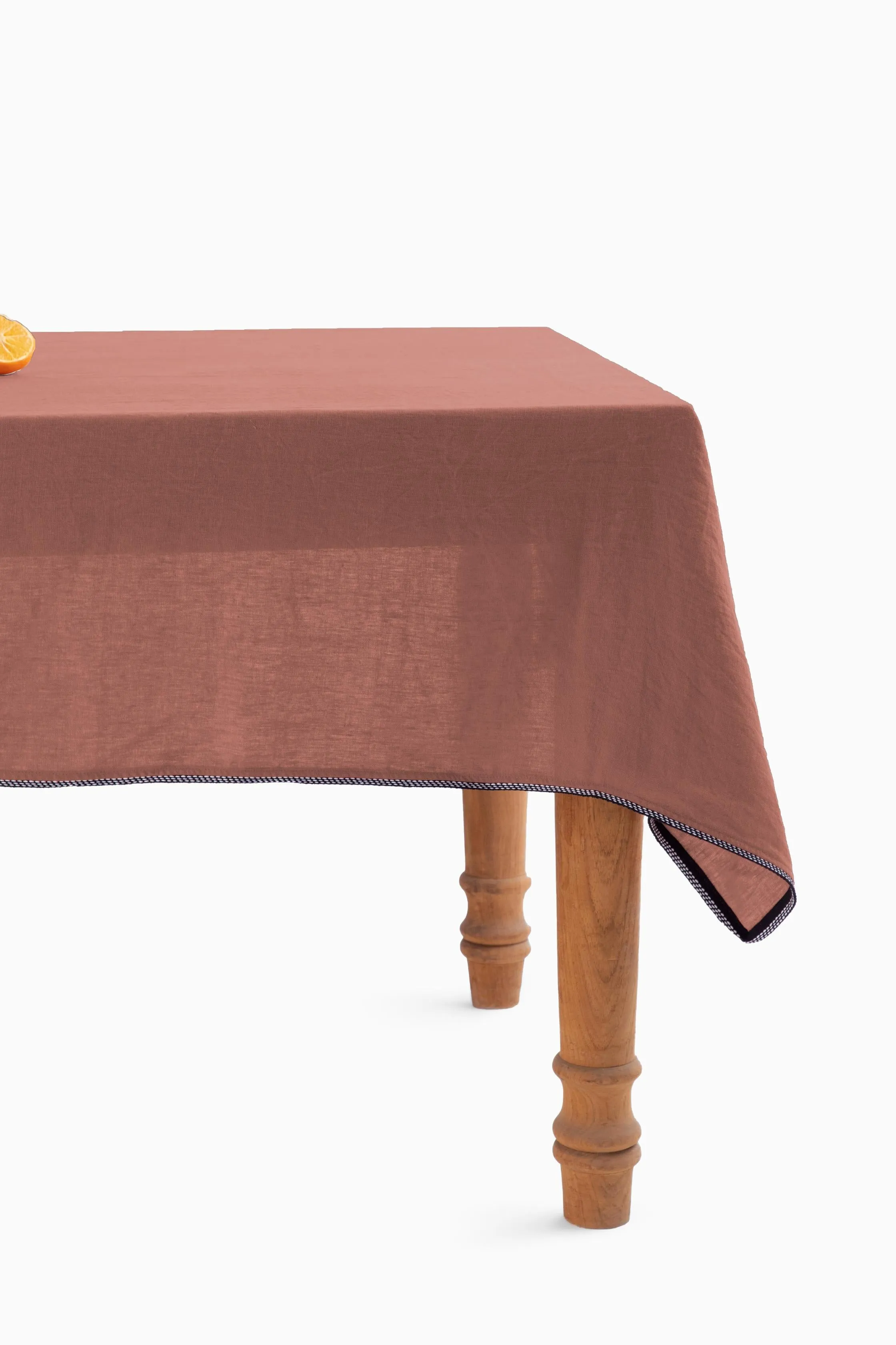 Linen Monochrome Lace Tablecloth-Bottle Green