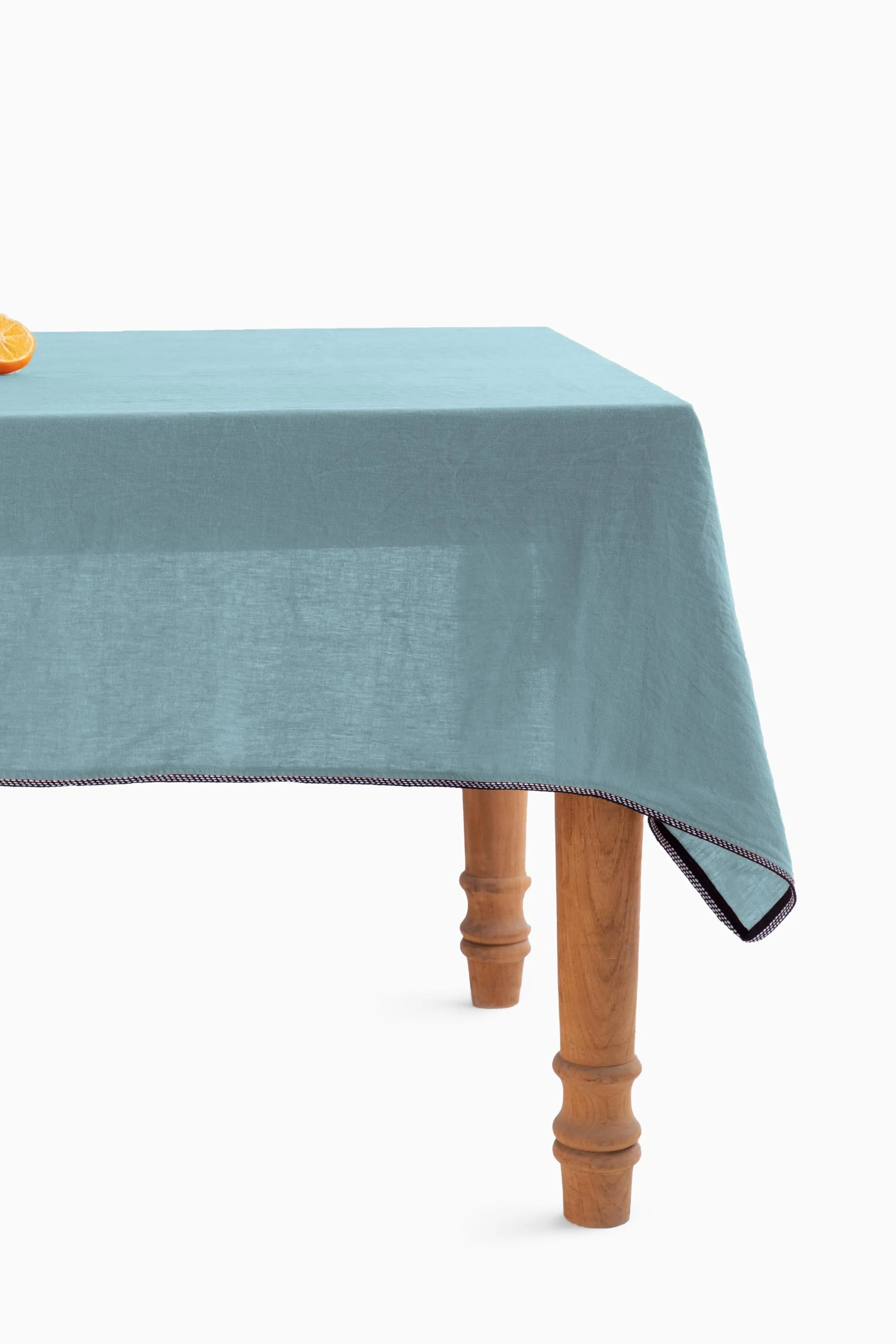 Linen Monochrome Lace Tablecloth-Bottle Green