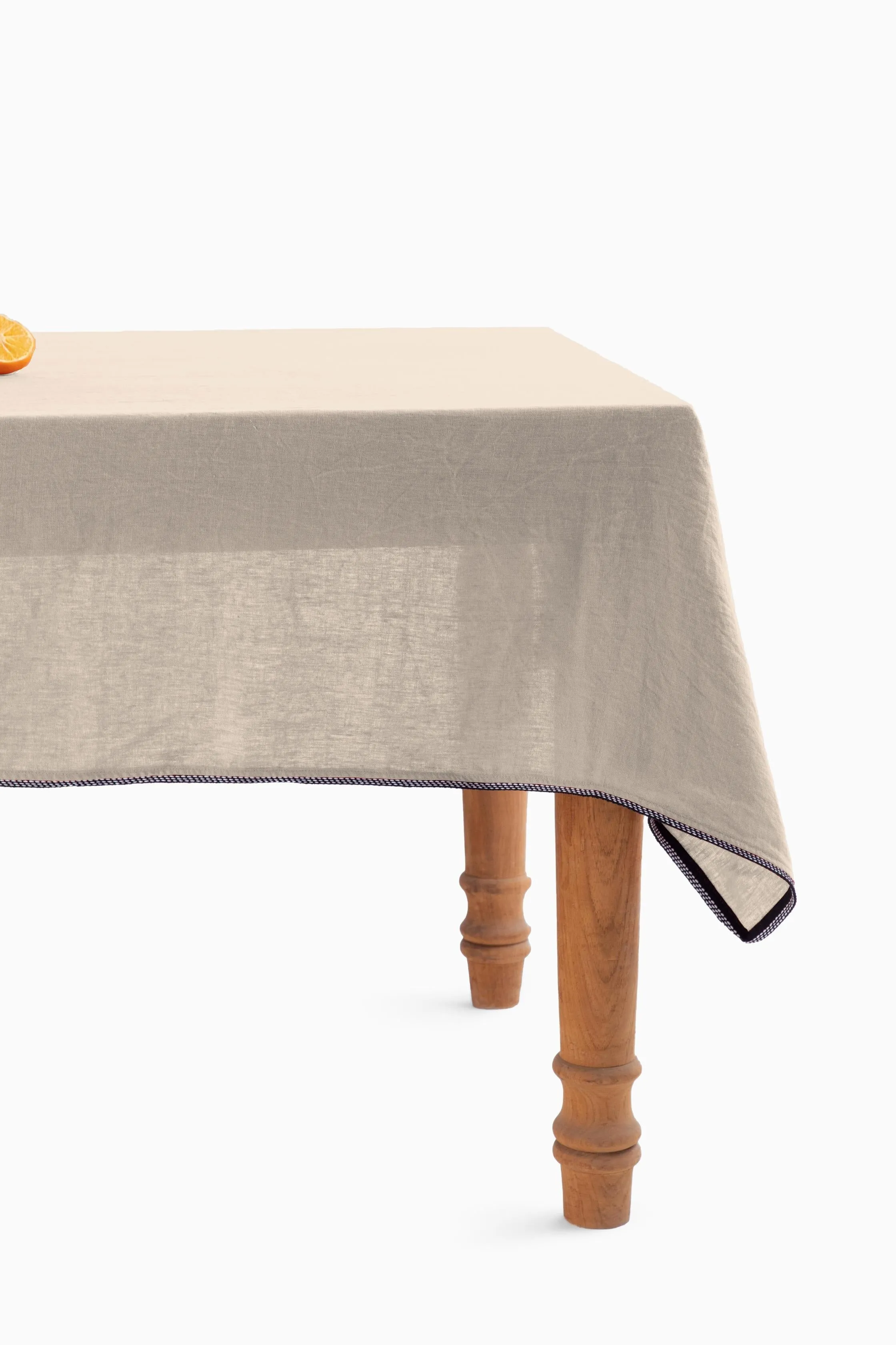 Linen Monochrome Lace Tablecloth-Bottle Green