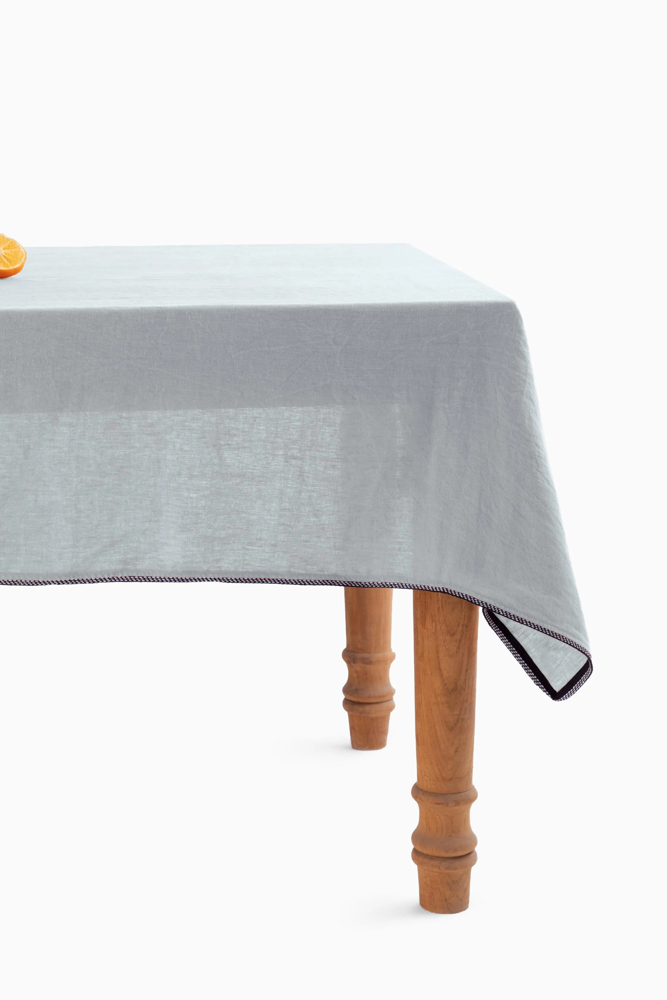 Linen Monochrome Lace Tablecloth-Bottle Green