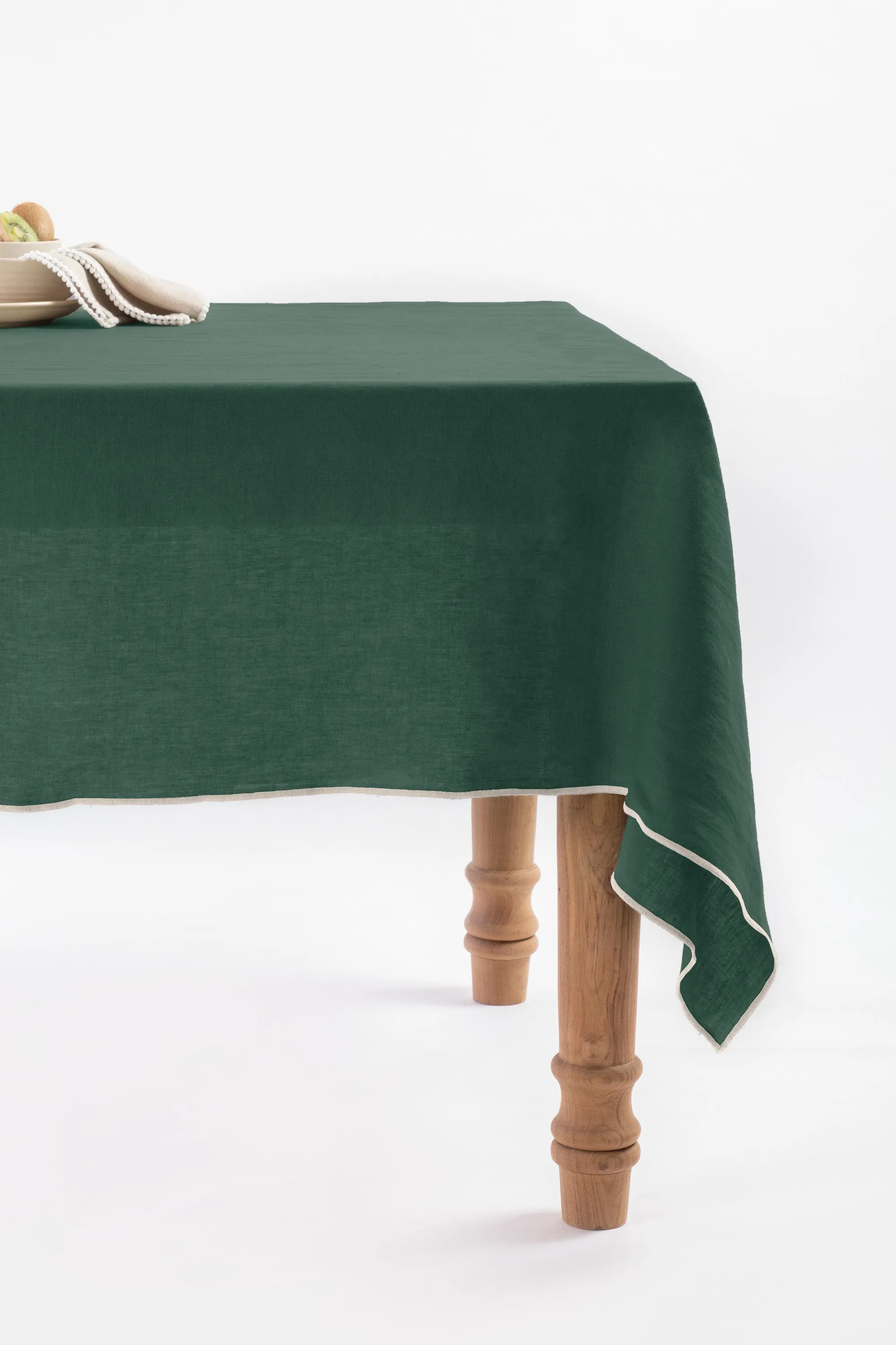 Linen Natural Needled Tablecloth-Caramel Brown