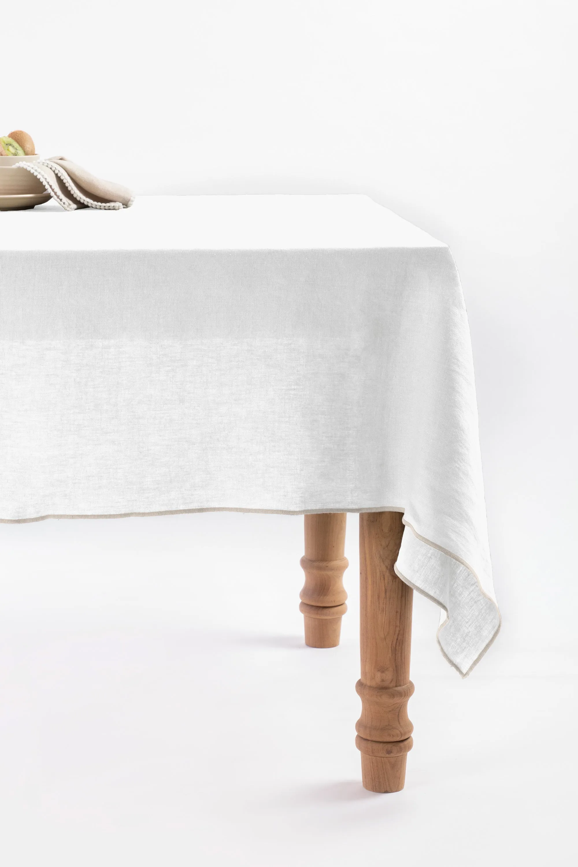 Linen Natural Needled Tablecloth-Caramel Brown