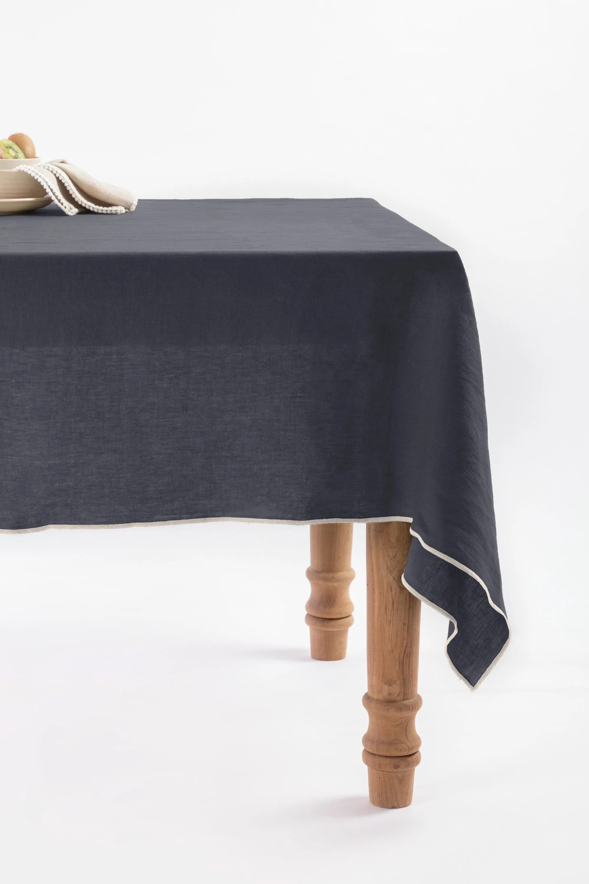 Linen Natural Needled Tablecloth-Caramel Brown