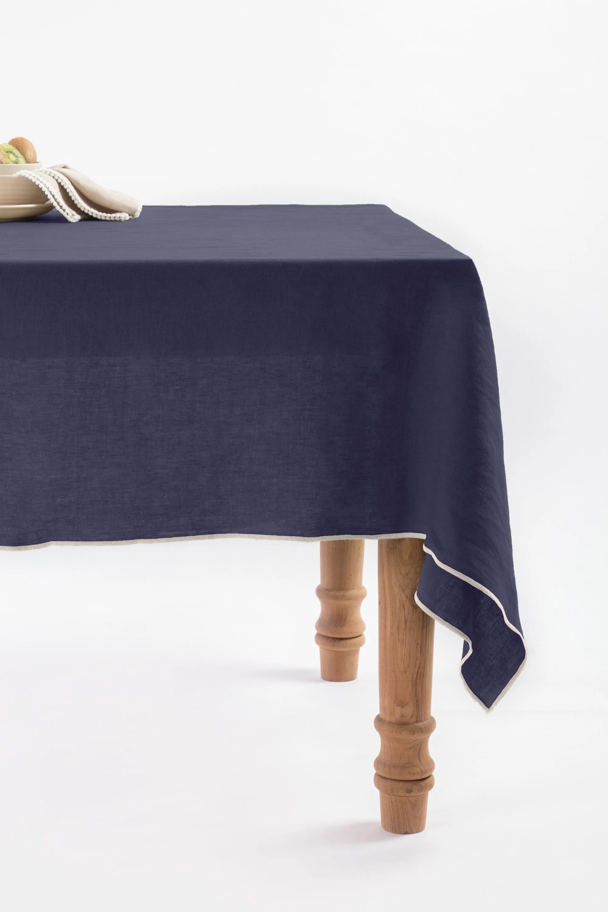 Linen Natural Needled Tablecloth-Caramel Brown