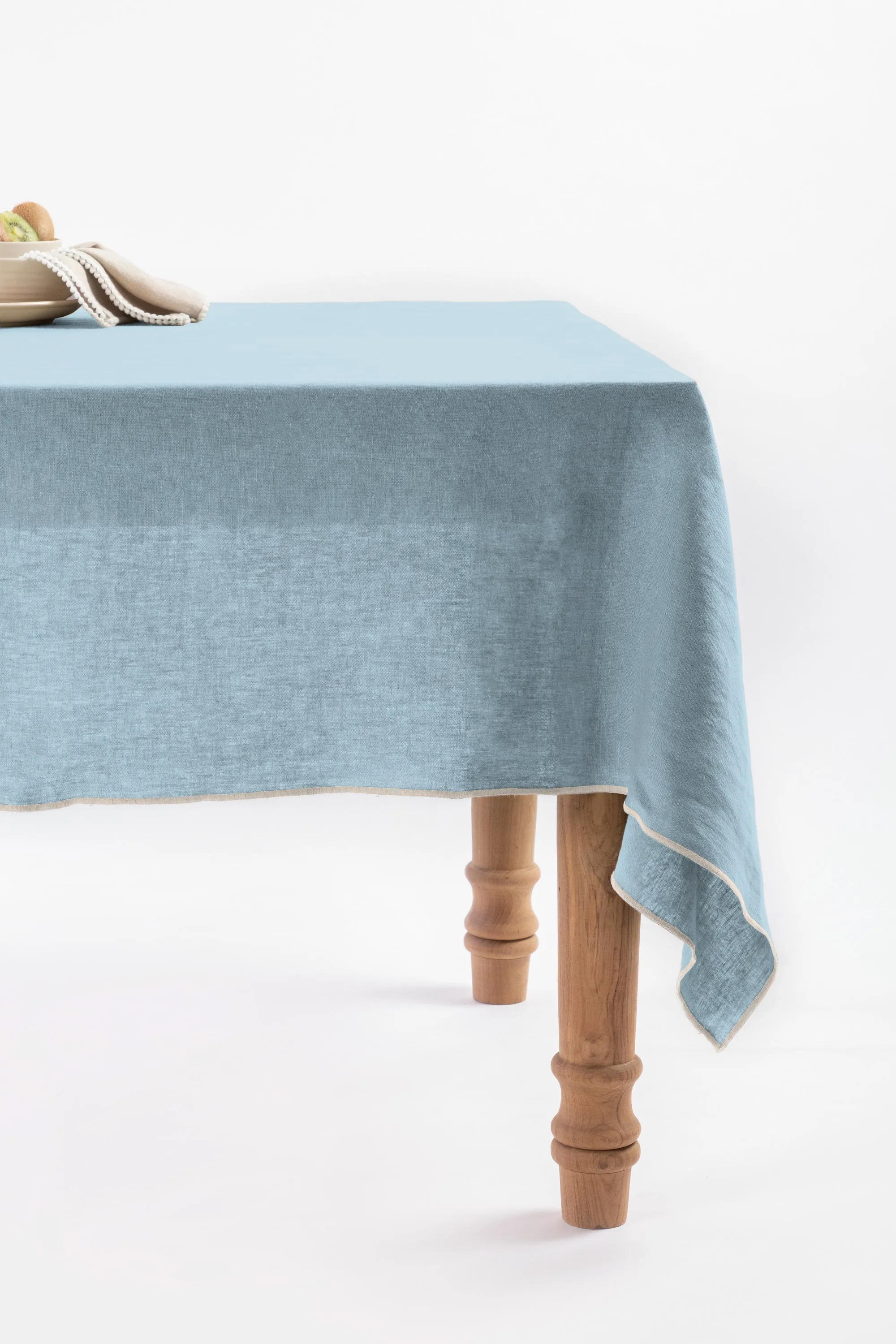 Linen Natural Needled Tablecloth-Caramel Brown