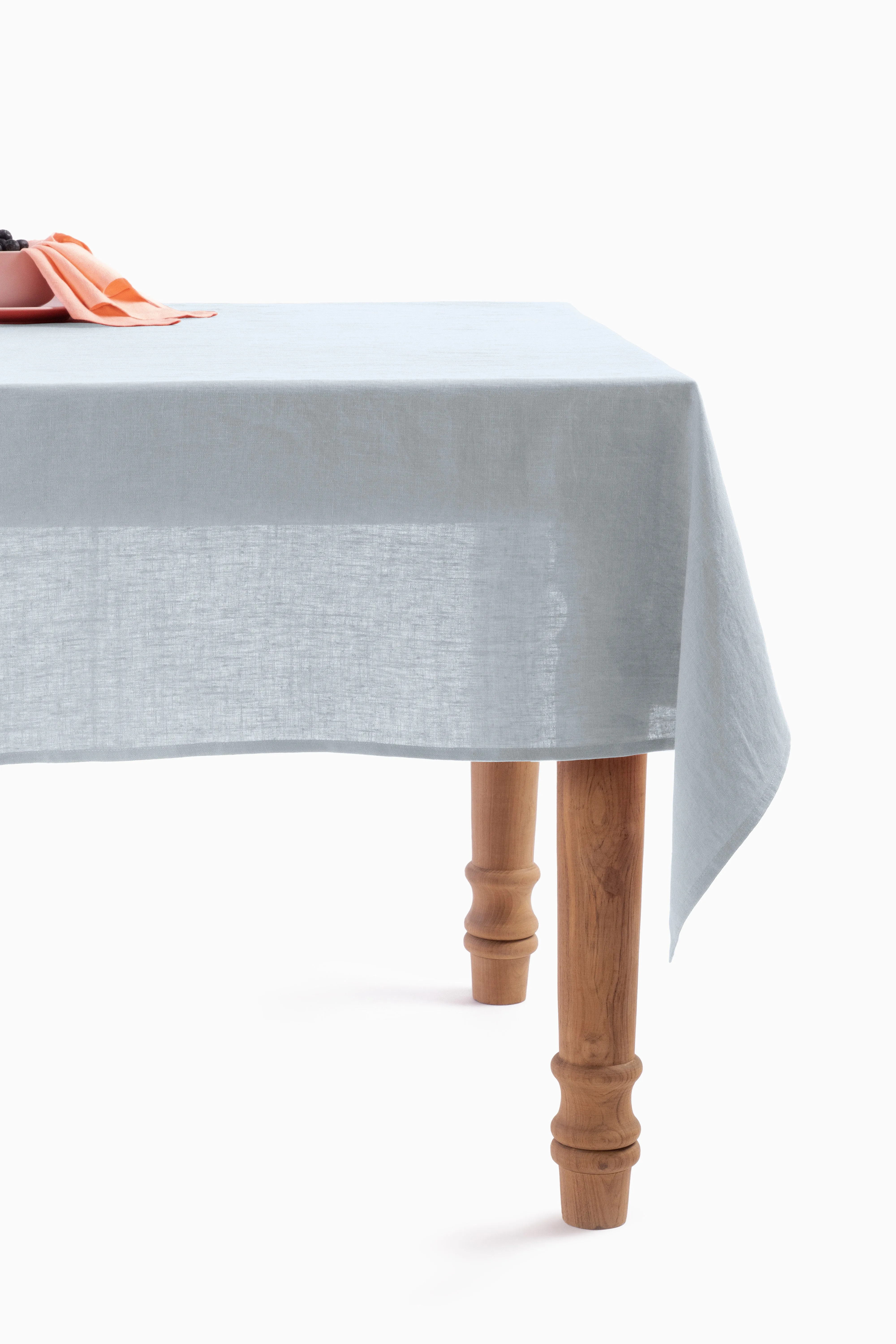 Linen Slumber Solid Tablecloth-Charcoal Grey