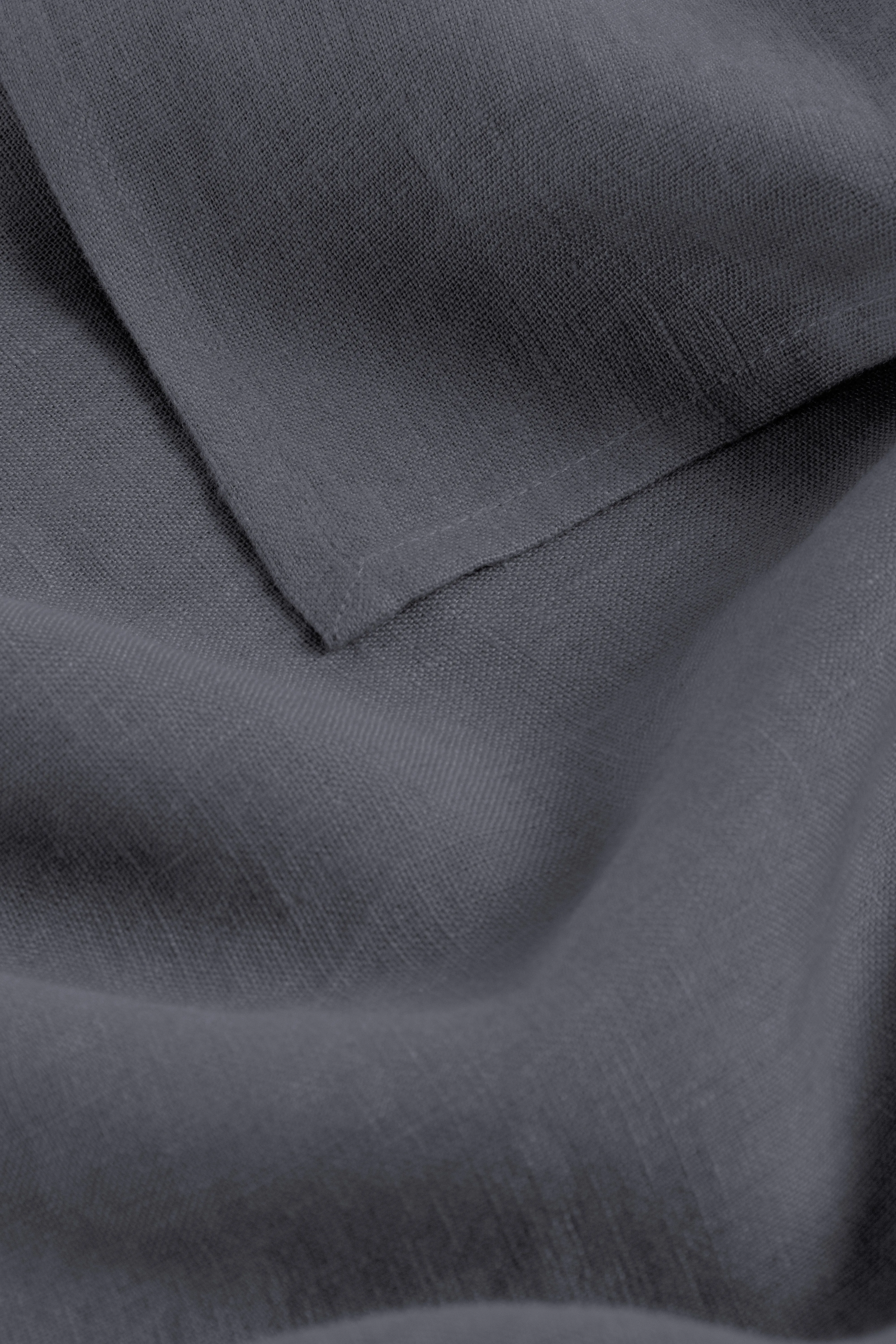 Linen Slumber Solid Tablecloth-Charcoal Grey