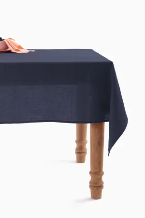 Linen Slumber Solid Tablecloth-Indigo Blue