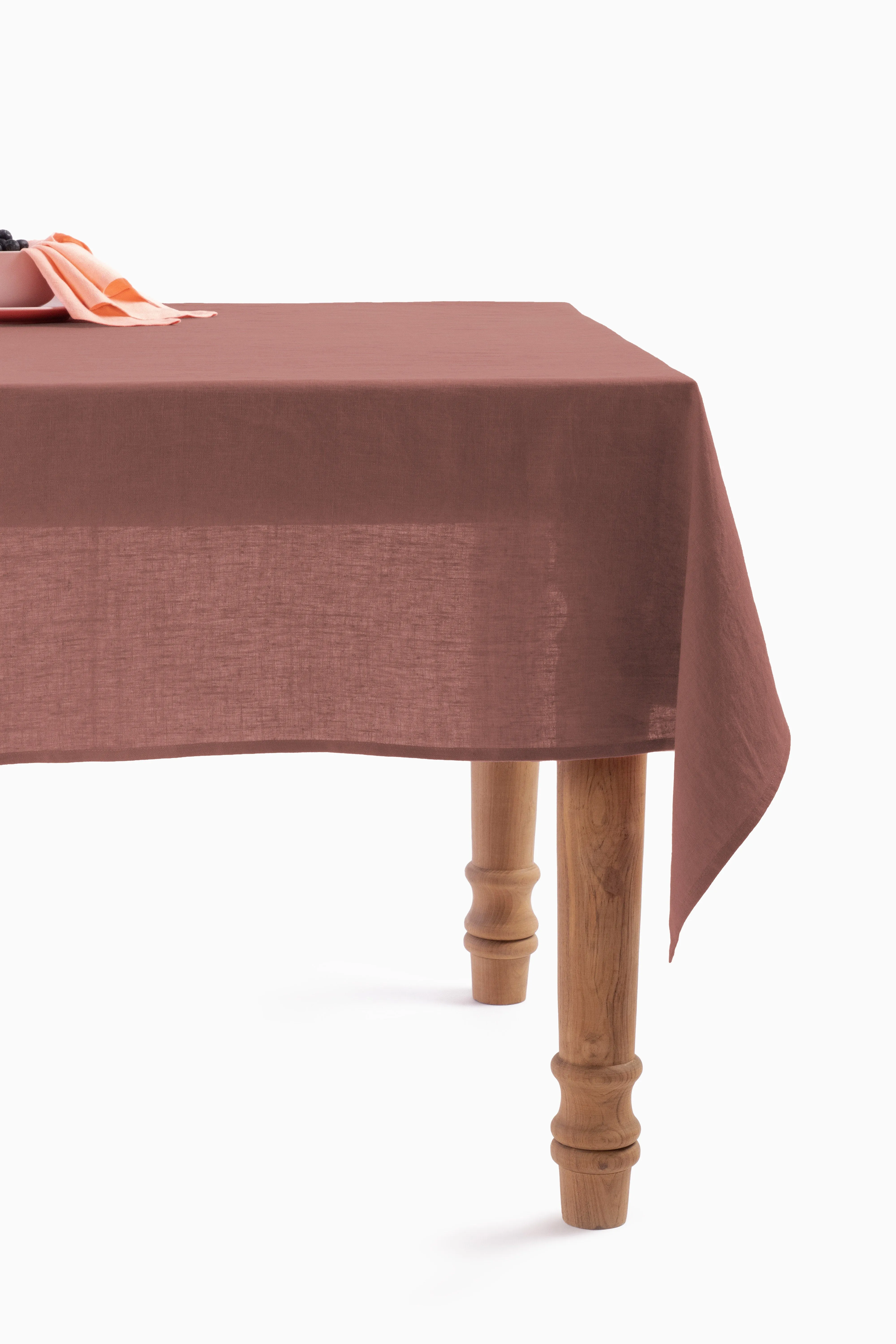 Linen Slumber Solid Tablecloth-Moody Blue