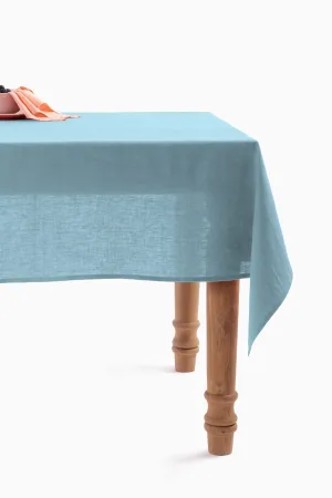 Linen Slumber Solid Tablecloth-Moody Blue