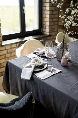 Linen tablecloth - dark gray