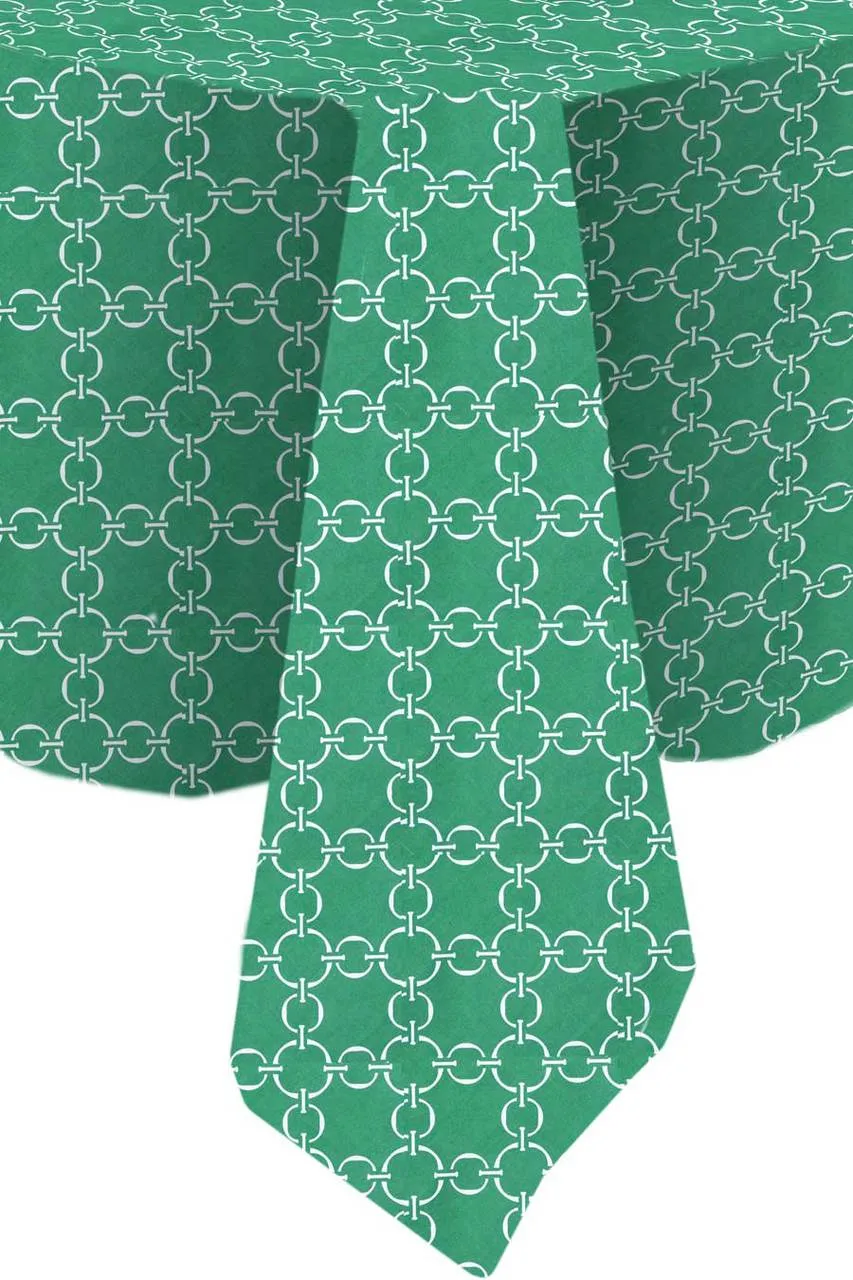 linked-up ivy green printed 70" x 108" rectangle tablecloths