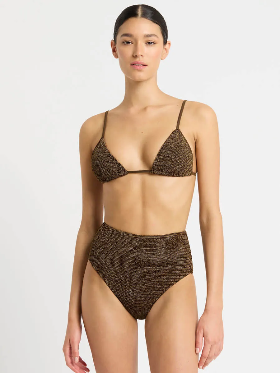 Luana Triangle In Cocoa Lurex