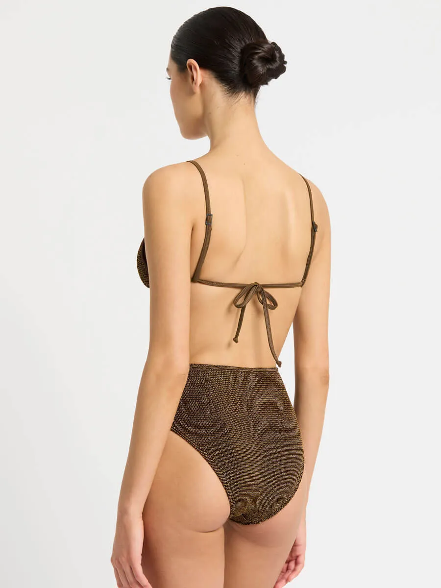 Luana Triangle In Cocoa Lurex